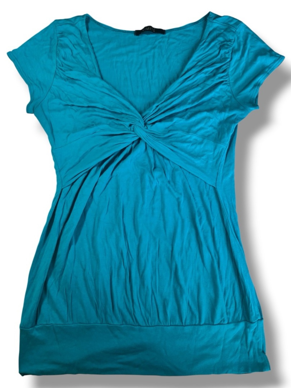LIMITE women’s teal T-shirt with twisted detail on the front early 2010
